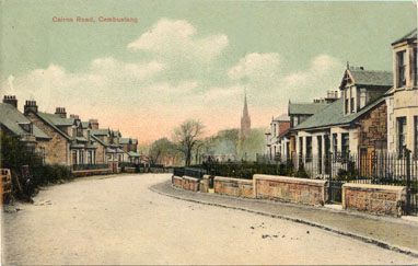 Cairns Road - circa 1900 - House on right No.68 & Left No 59 - Parish Church spire in the background.