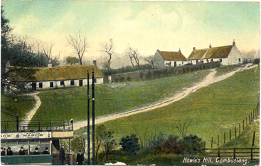 Howie's Hill with Lanarkshire Tram on Hamilton Road circa 1910 - Lanarkshire Trams run between 1907 - 1930 - Card dated 1917