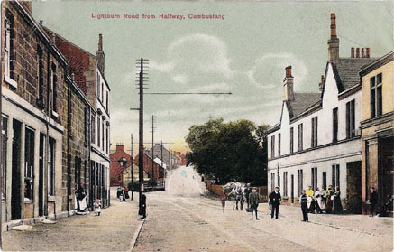 Looking toward Lightburn Road - circa 1900 - Published by Mrs.G.Lawson,Halfway,Cambuslang