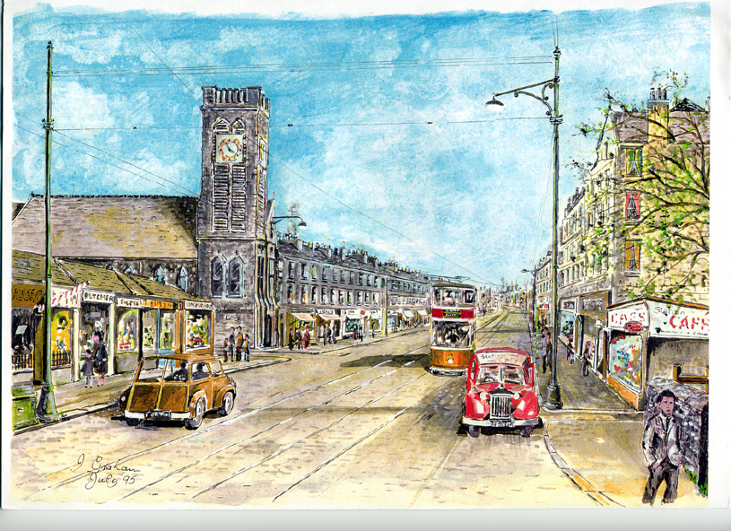 Ian Graham's sketch of Rosebank Church - Drawn in July 1995