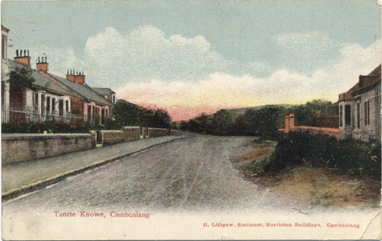 Tanzie Knowe circa 1900 - Card dated 1906 - Printed for H.Lithgow, Stationer, Morriston Buildings, Cambuslang.
