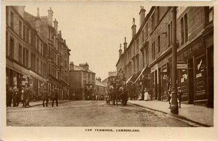 Tram Car Terminus circa 1915 - Card Postmarked 1922 - Published by Pate, Main Street, Cambuslang 