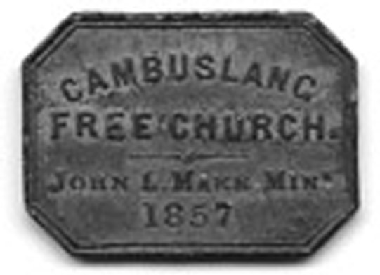 Cambuslang Free Church Communion Token