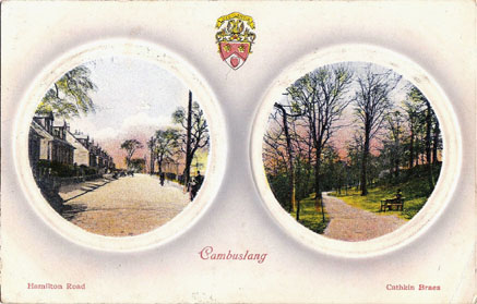TWin Veiws of Cambuslang, Hamilton Road & Cathkin Braes - circa 1900 - Card Dated 1909 - Published by Mrs. G.Lawson, Halfway, Cambuslang