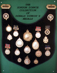 Collection of medals awarded to 	
Donald Dinnie between 1860 - 1896